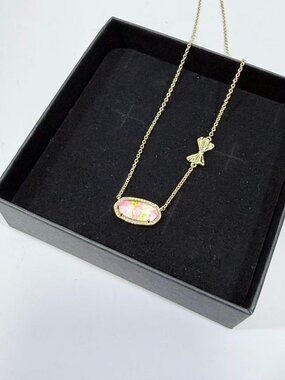 Kendra‎ Scott LoveShackFancy Gold and Pink Necklace